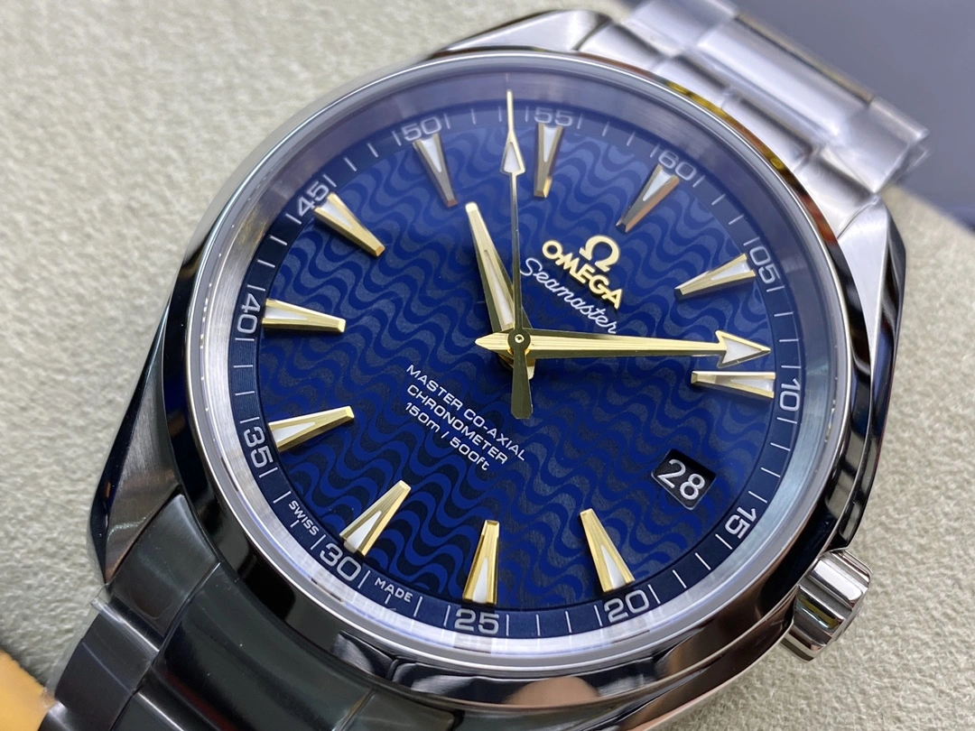 CBD Factory Omega Seamaster Aqua Terra 150M 41.5mm Blue Wave Dial 18K Yellow Gold Hands Stainless Steel Bracelet (231.10.42.21.03.006) 1:1 Super Clone – DD8500 Movement WeatherProof 234
